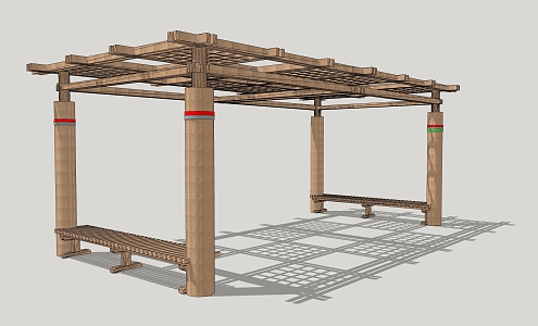 Modern porch flower stand 3d model