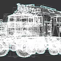 Green Military Style Truck With Multiple Wheels And Roof Mounted Equipment