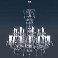 Elegant Crystal Chandelier With Multiple Candle Lights And Decorative Pendants 3d model