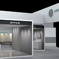 Modern Home Exhibition Showroom Interior With Display Booths Stands Tables And Chairs