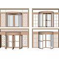 Ornate Brass Revolving Doors With Decorative Grille Designs And Modern Frames