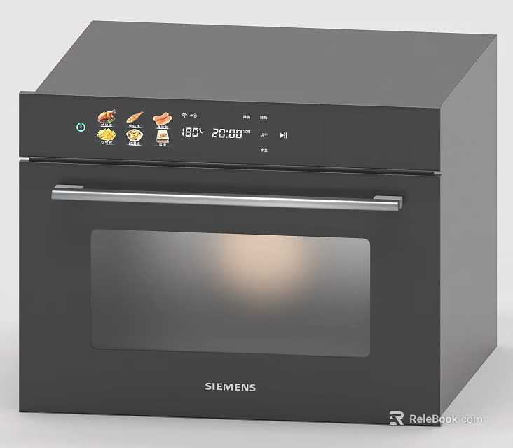 Siemens Black Modern Kitchen Oven With Digital Display And Temperature Control 3d model 