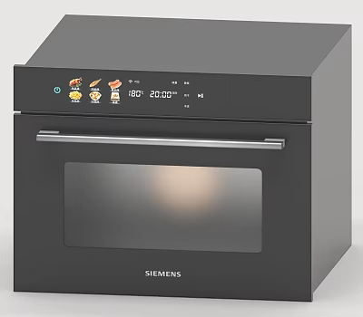 Siemens Black Modern Kitchen Oven With Digital Display And Temperature Control 3d model