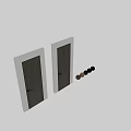 Modern Style Hinged Doors With Wood Grain Surface And Black Frames