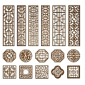 New Chinese Style Pattern Window Antique Window Carved 3d model