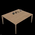 Simple Modern Wooden Dining Table With Sleek Design And Multiple Color Options 3d model