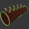 Red Tube Shaped Household Organizer With Multiple Metal Clips For Storage