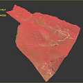 Green Terrain Model Design With Road Water Area And Lush Vegetation