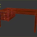 Red Wooden Desk With Two Drawers And Simple Design For Home Office Use