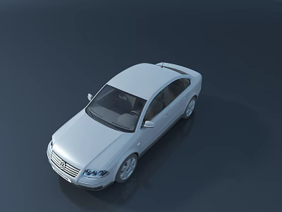 Modern White Sedan Car Top View 3D Render With Sleek Exterior Design 3d model