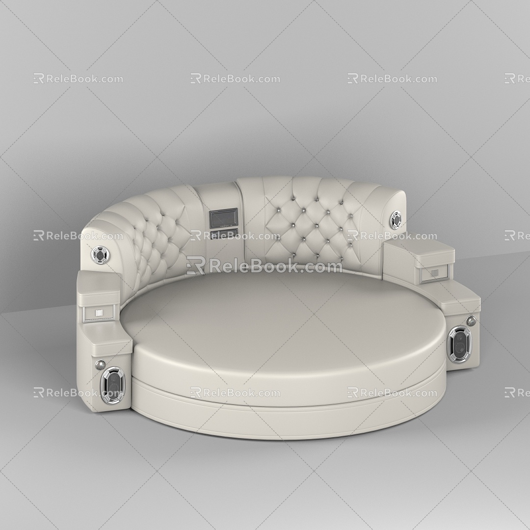 Modern Round Bed Functional Round Bed 3d model