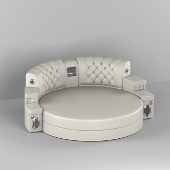 Modern Round Bed Functional Round Bed 3d model