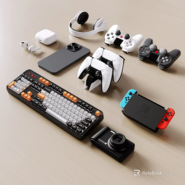 Different Types Of Electric Toys Including Game Controllers And Console For Kids 3d model 