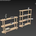 Nordic Storage Rack Log Decorative Rack Display Rack Ornaments Combination 3d model