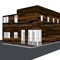 Modern Detached House With Wooden Exterior Horizontal Stripe Design And Large Glass Windows