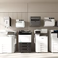 Modern Office Appliances Collection With Multifunctional Printers Copiers And Scanners For Professional Environments