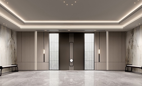 New Chinese style entrance door 3d model