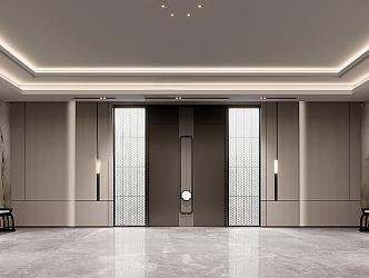 New Chinese style entrance door 3d model