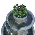 Natural Stone Garden Fountain Ornament With Flowing Water And Circular Base