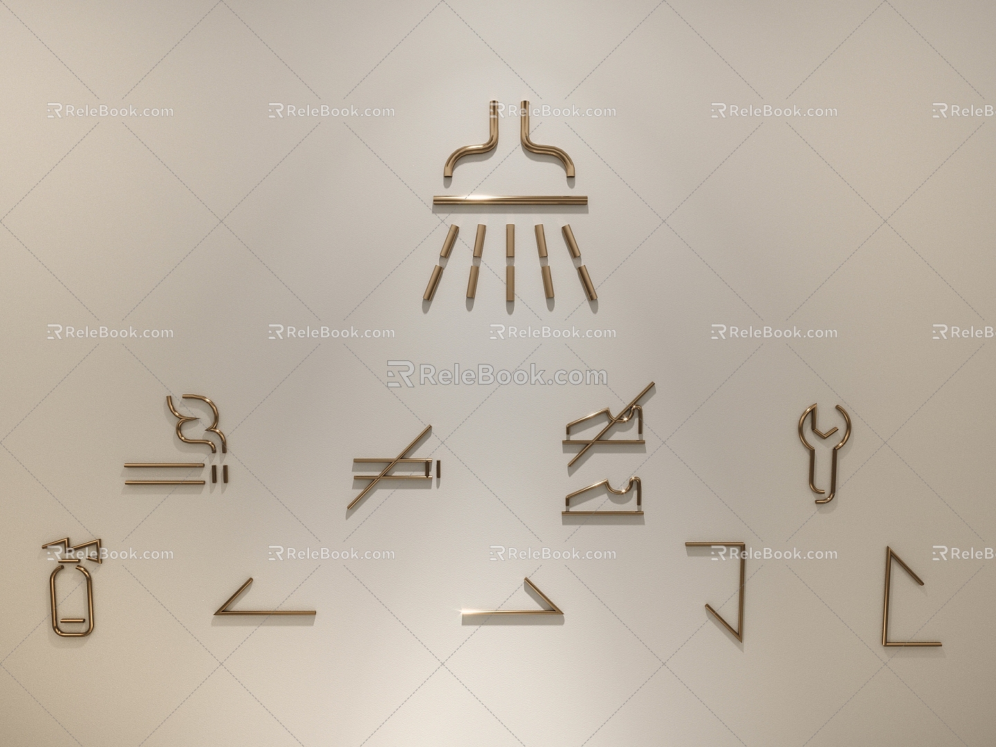 Guide metal number attached 3d model