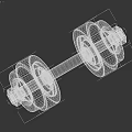 High Quality Blue Dumbbell Sports Equipment With Weight Plates Metal Bar And Hex Nuts