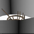 Wooden Circular Equipment Frame With Extending Arms And Internal Support Rods