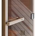 Modern Swing Door Design With Glass Panel And Metal Hinges For Interior Use