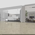 Modern Public Office Space With Open Layout Comfortable Seating Green Plants And Wall Art Decor