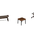 Modern bench combination 3d model