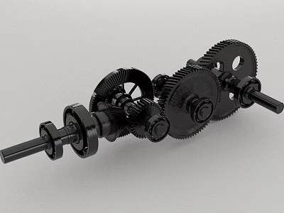 High Quality Hardware Tools Mechanical Assembly With Black Gears Shafts And Metal Components 3d model