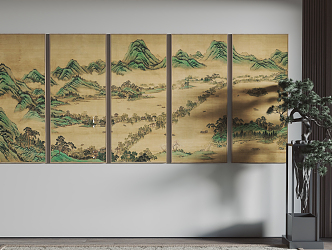 New Chinese Landscape Painting Hanging Painting Decorative Painting 3d model