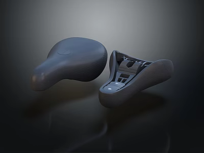 Two Black Bicycle Saddle Designs With Ergonomic Structure And Smooth Surface 3d model