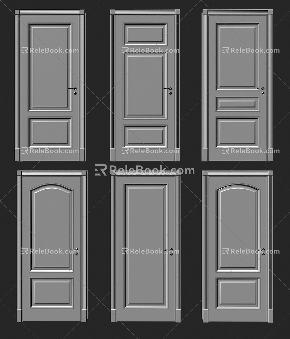 Modern door combination 3d model