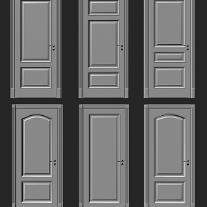 Modern door combination 3d model