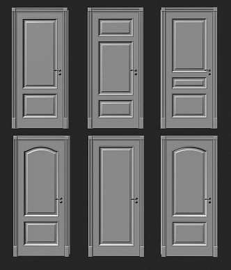 Modern door combination 3d model