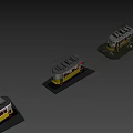 Abandoned Yellow And White Tram With Broken Windows And Weeds Around