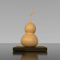 Wooden Gourd Ornament On Black Square Base For Stylish Window Display Decoration