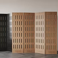 Modern Middle Ancient Solid Wood Opening Partition Screen 3d model