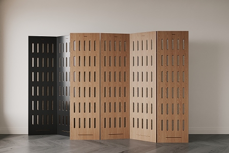 Modern Middle Ancient Solid Wood Opening Partition Screen 3d model