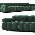 Green Inflatable Sofa With Multiple Round Velvet Modules Modern Design 3d model