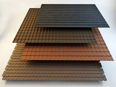 Various Colored Roof Tiles With Different Styles For Building Construction Projects 3d model