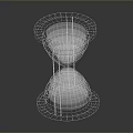 Modern 3D Hourglass Household Item With Wireframe Structure And Transparent Sand