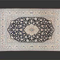 Traditional Area Rug Featuring Intricate Blue And White Pattern With Central Diamond Design