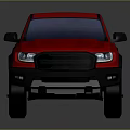 Red Pickup Truck With Black Roof And Off Road Tires Exterior Design