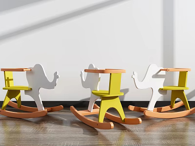 Building Block Camel Shaped Kids Rocking Chairs in Yellow White Wooden Rockers 3d model Building Block Camel Shaped Kids Rocking Chairs in Yellow White Wooden Rockers 3d model