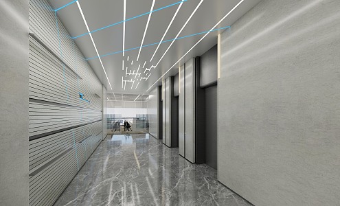 Office Entrance Corridor Hotel Elevator Hall Club Elevator Hall Office Elevator Hall Office Passage 3d model