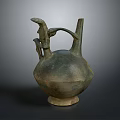 Ancient Bronze Vessel With Decorative Handle And Stable Base For Daily Use 3d model
