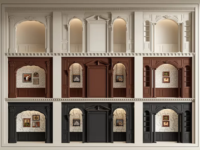 Various Arched Doorway Designs With Different Color Options And Interior Decor Elements 3d model