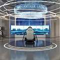 Star Trek Legacy Futuristic Experience Space With Circular Lights Central Seat And Large Screen