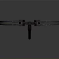 Modern Crossbow Weapon Design With Wooden Frame Metal Parts And Blue Accents